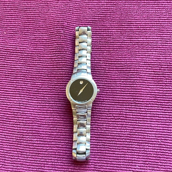 Women's Movado watch- silver with black watch face